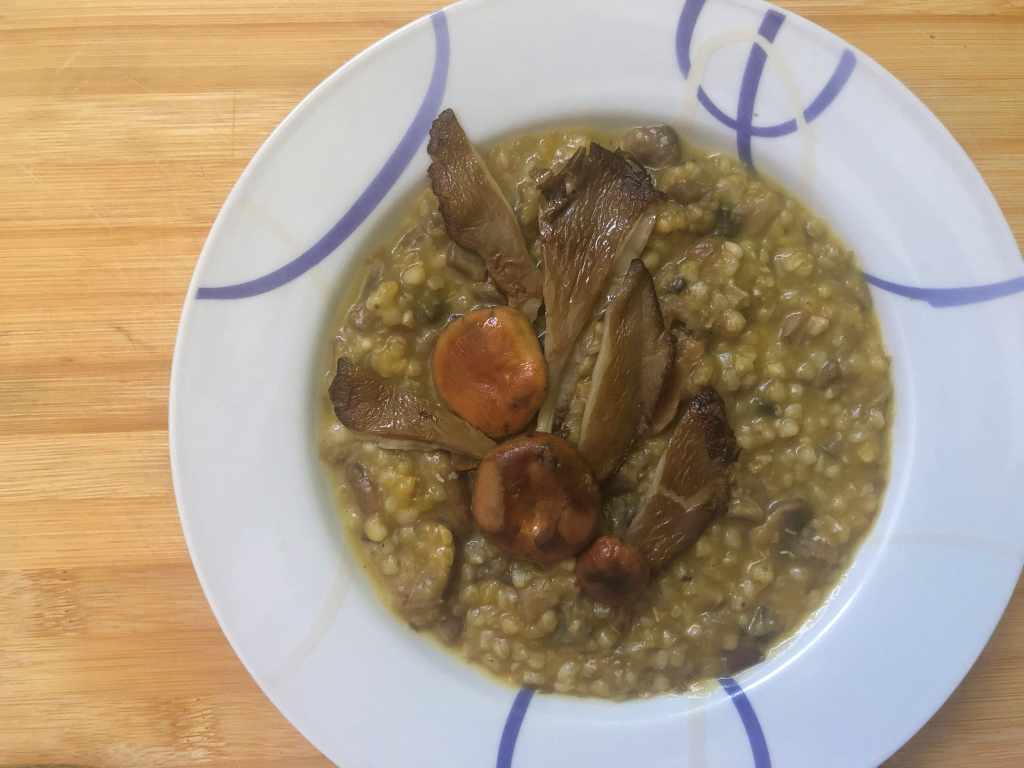 Risotto de sarraceno con calabaza y setas